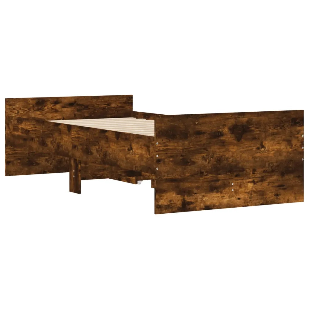 Giroletto con Cassetti-Struttura Letto con contenitore Rovere Fumo 100x200 cm 290119