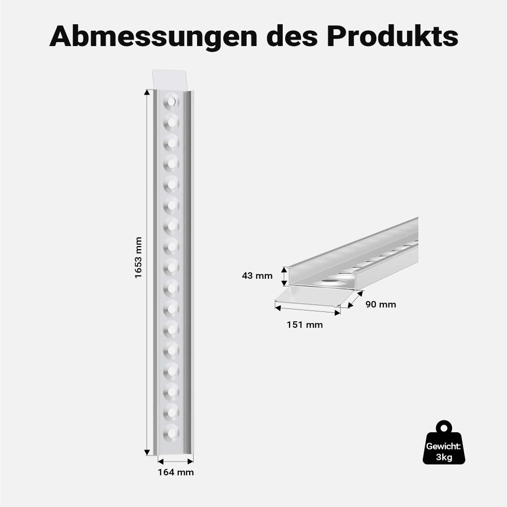 Rampa di carico 163 cm in alluminio per moto e quad Portata max 180 kg