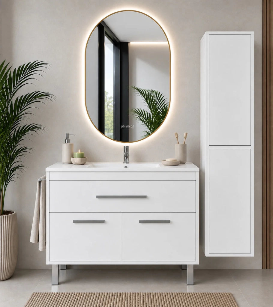 Mobile bagno con lavabo ORIGENBATH BAHIA senza specchio 50x40 cm bianco con colonna