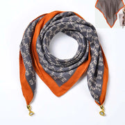 Sciarpa quadrata da donna in seta, stile pastorale, fresca ed elegante, 92 cm, versatile foulard/scialle.
