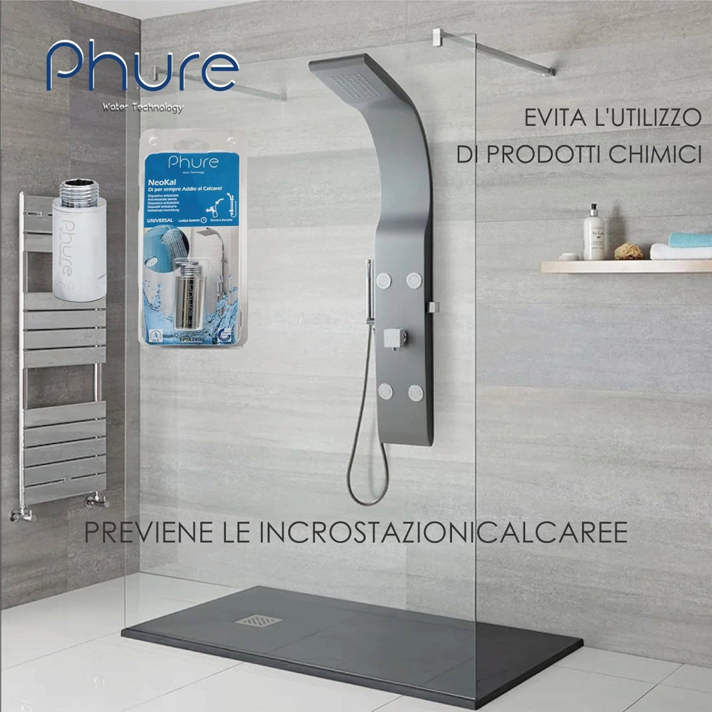 Phure Neokal Anticalcare Magnetico Protezione Per Doccia, Doccette, Vasca Da Bagno, Magneti Neodimio, Universale 1/2"