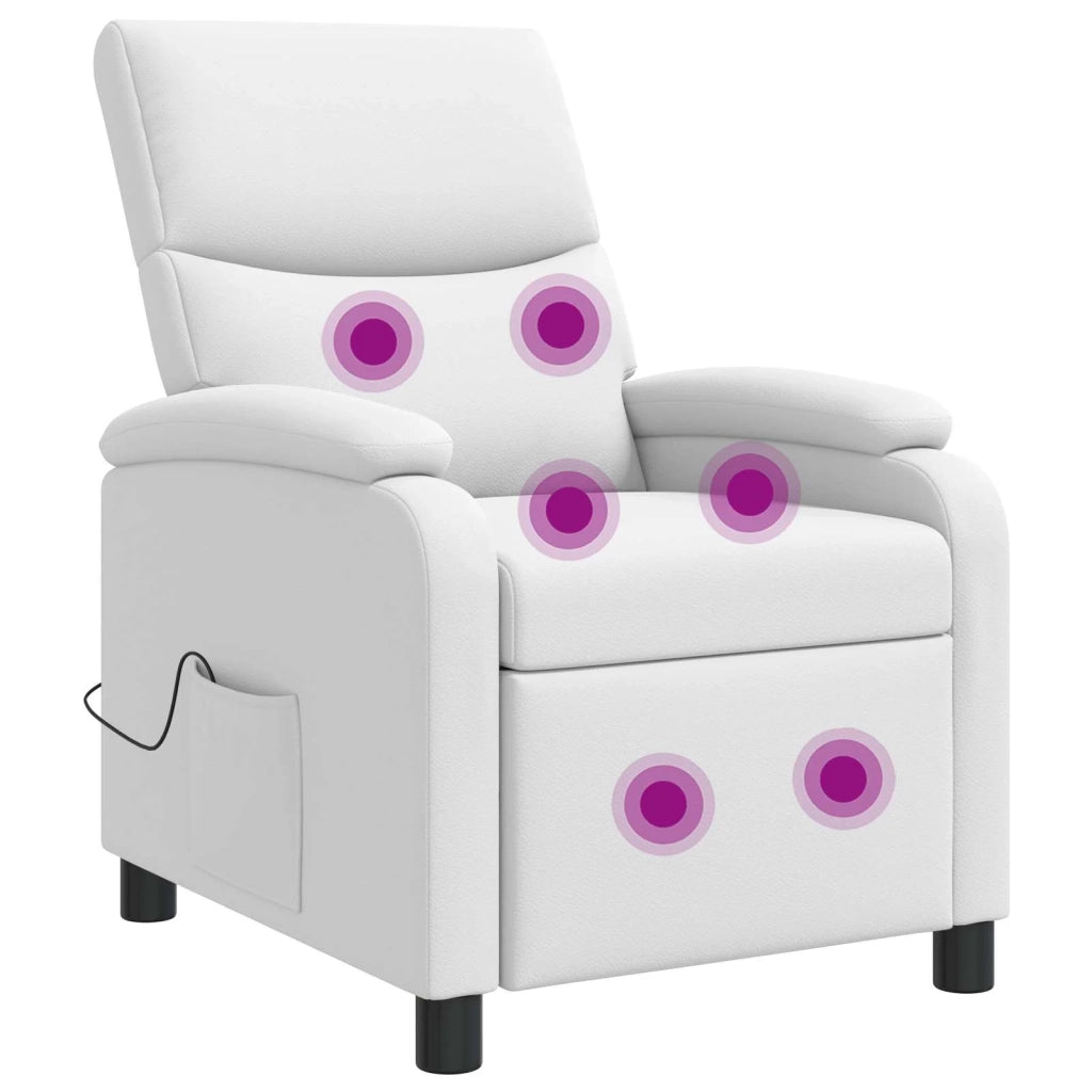 Divano Sedia-Poltrona Massaggiante Bianco Similpelle 847300