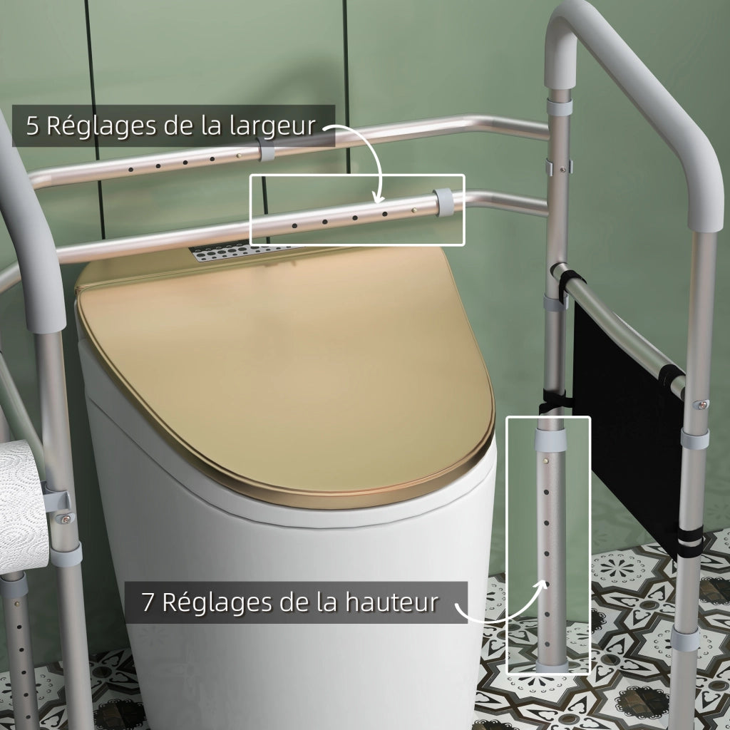 Portaoggetti per bagno con maniglie regolabili ¨C zephmum ¨C Grigio 60x30x30