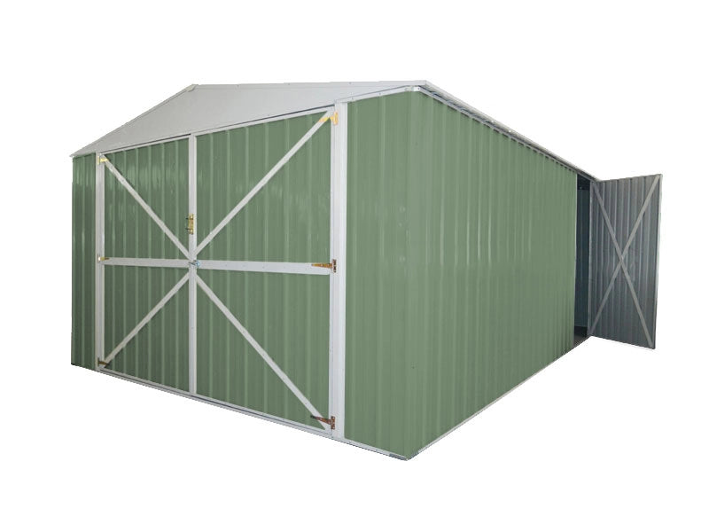 Casetta garage giardino Box in Acciaio Zincato 360x514cm x h2.32m - 320KG - 18,5mq - VERDE