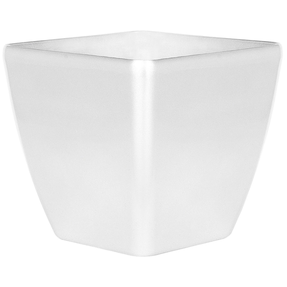 Set di 2 vasi da fiori color argento in argilla e vetroresina 50 x 50 x 48 cm interno ed esterno moderno