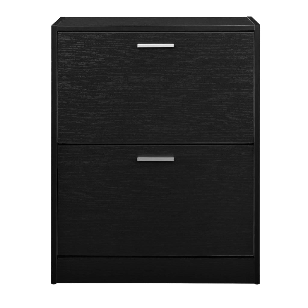 Scarpiera/mobile contenitore con 2 scomparti pannello di particelle 63 x 24 x 81 cm nero 03_0005171