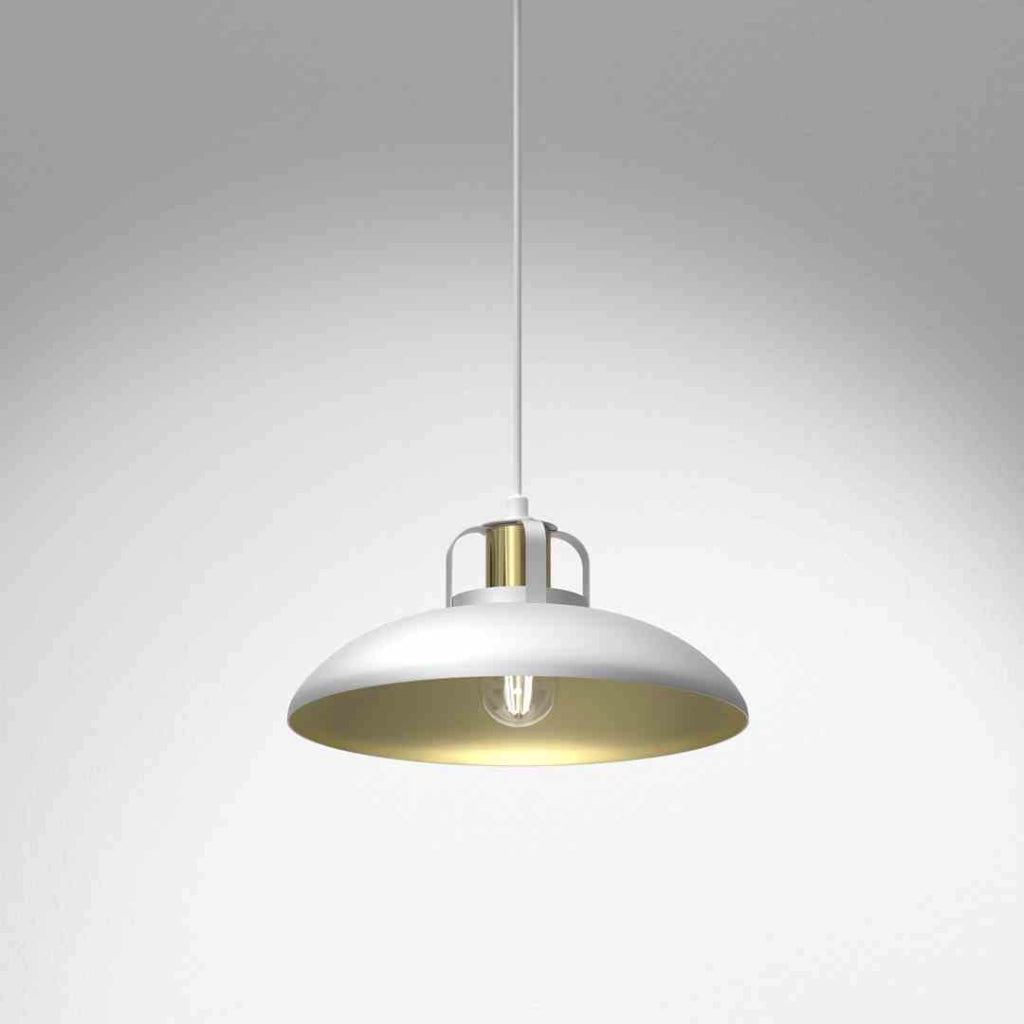 Lampadario a sospensione Milagro Felix bianco ottone Ø29