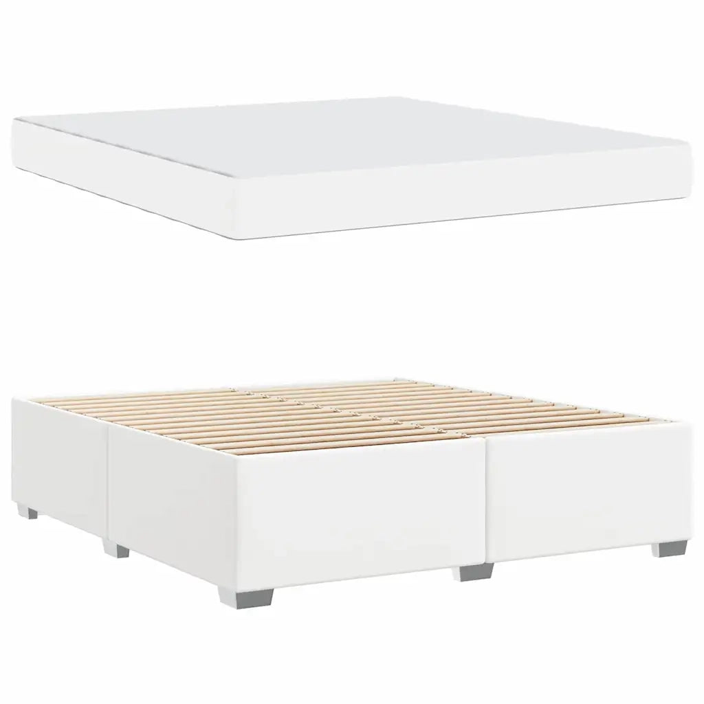 Struttura del letto con materasso Bianco 180 x 200 cm Tessuto