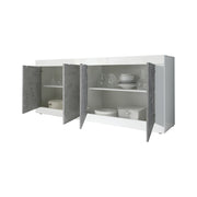 Madia Poli, Credenza 2 Ripiani, 207x43x86h cm Bianco Lucido