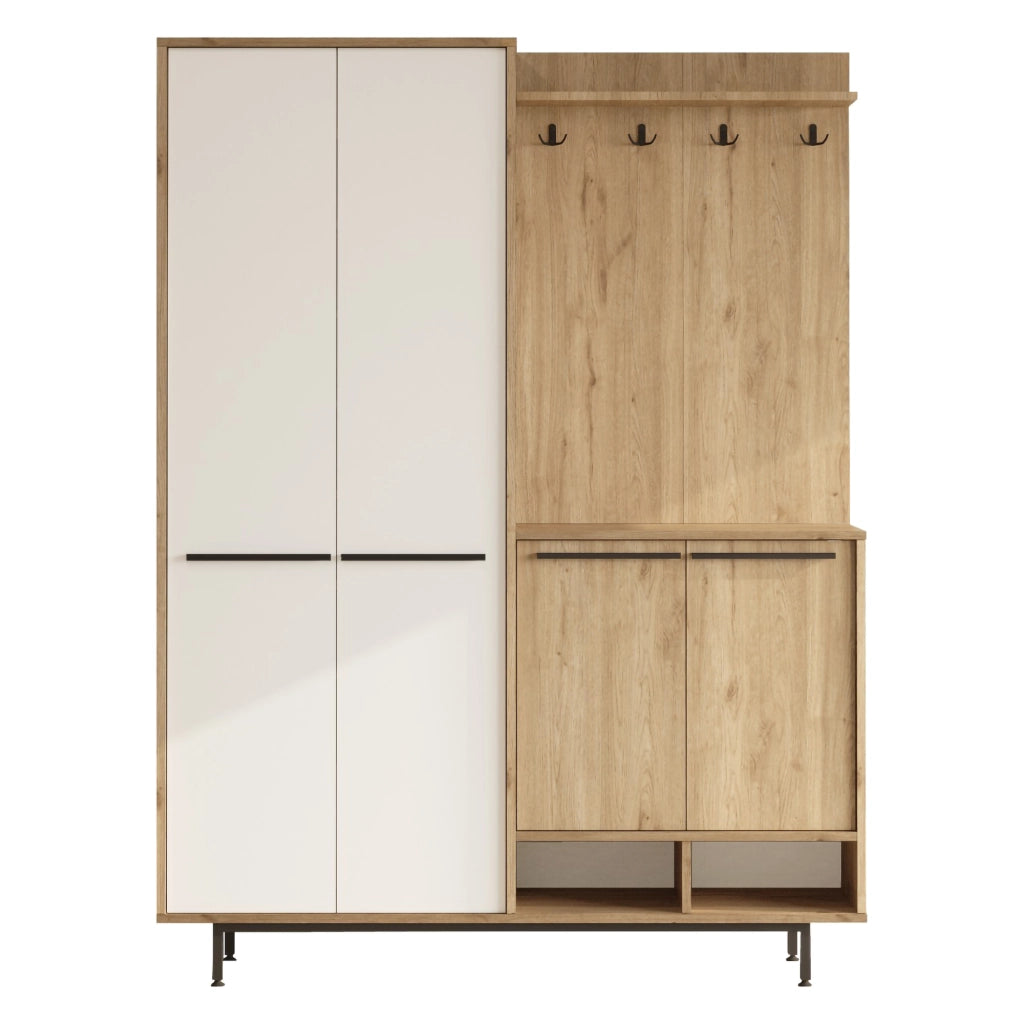 Tignale, Mobile da Ingresso Appendiabiti, 147x36x196h cm Beige