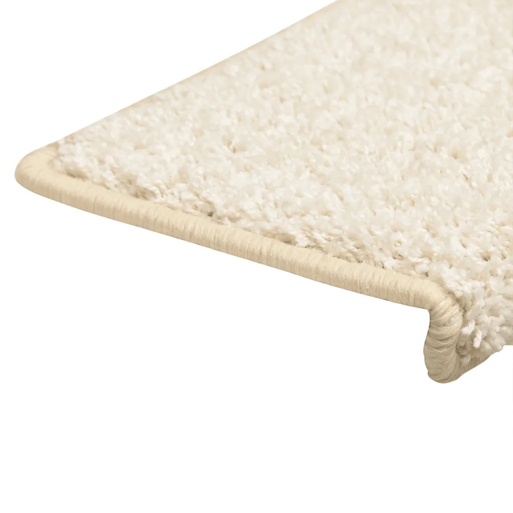 Tappetini per scale 30 pz 65x21x4 cm bianchi con bordo rettangolare 3365831