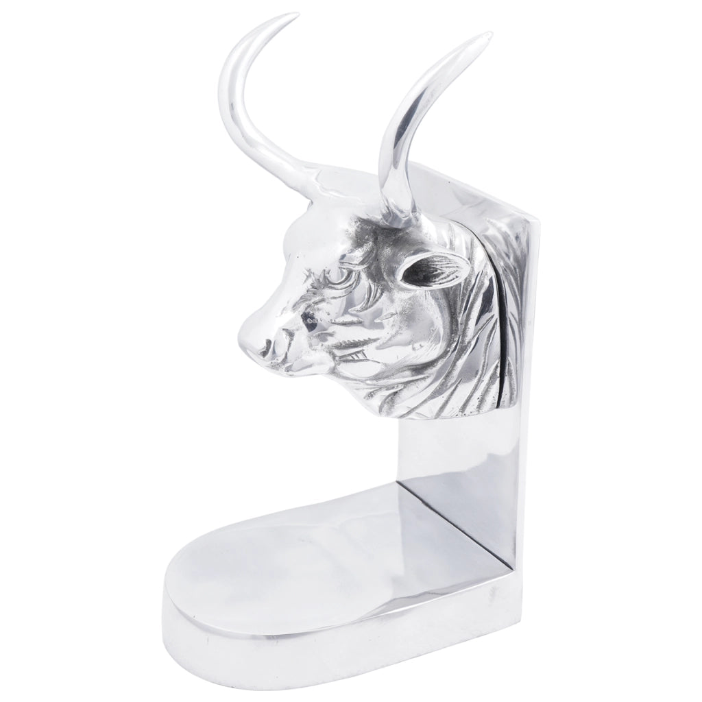 Fermalibri 2 pz Argento 17x15x27 cm Alluminio Toro