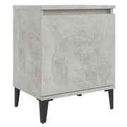 Comodino | Armadio da Notte | Mobiletto da notte con Gambe in Metallo Grigio Cemento 40x30x50 cm