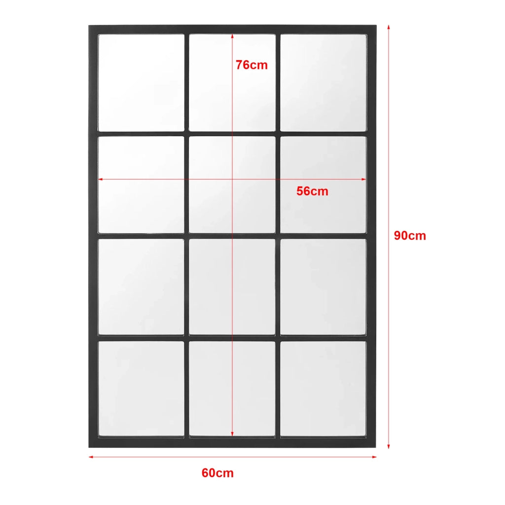Specchio da parete rettangolare 90 x 60 cm nero opaco 03_0007900