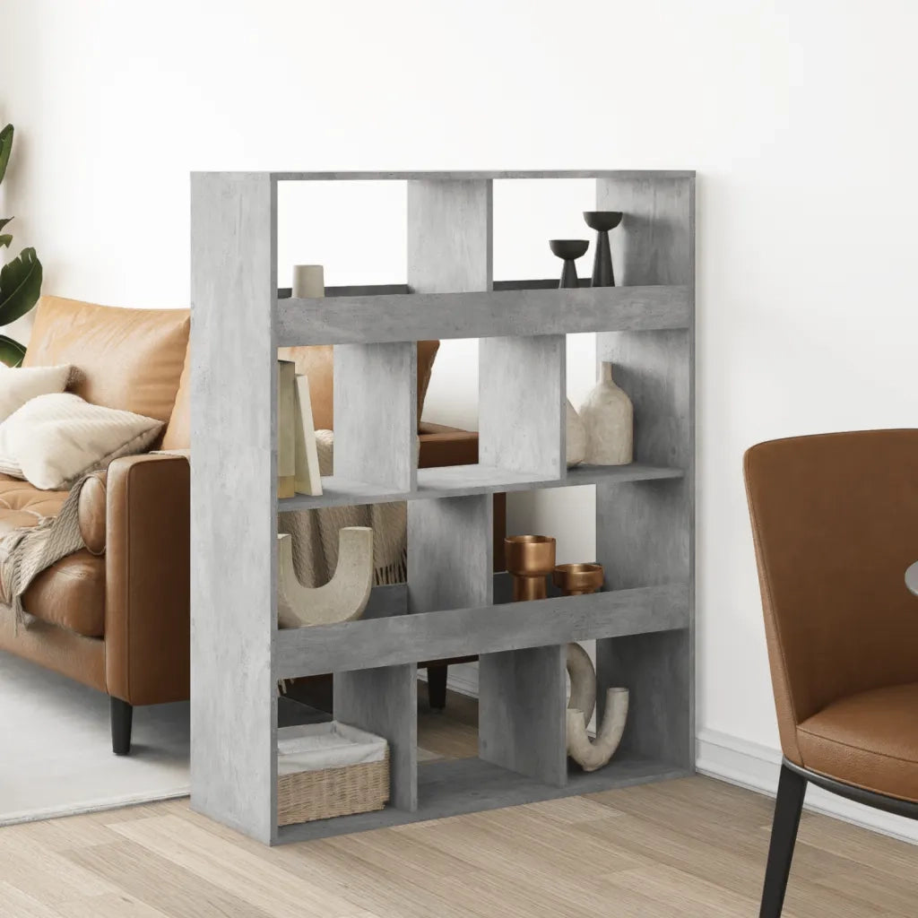 vidaXL Divisorio Stanza Grigio Cemento 100x33x125,5 cm in Truciolato