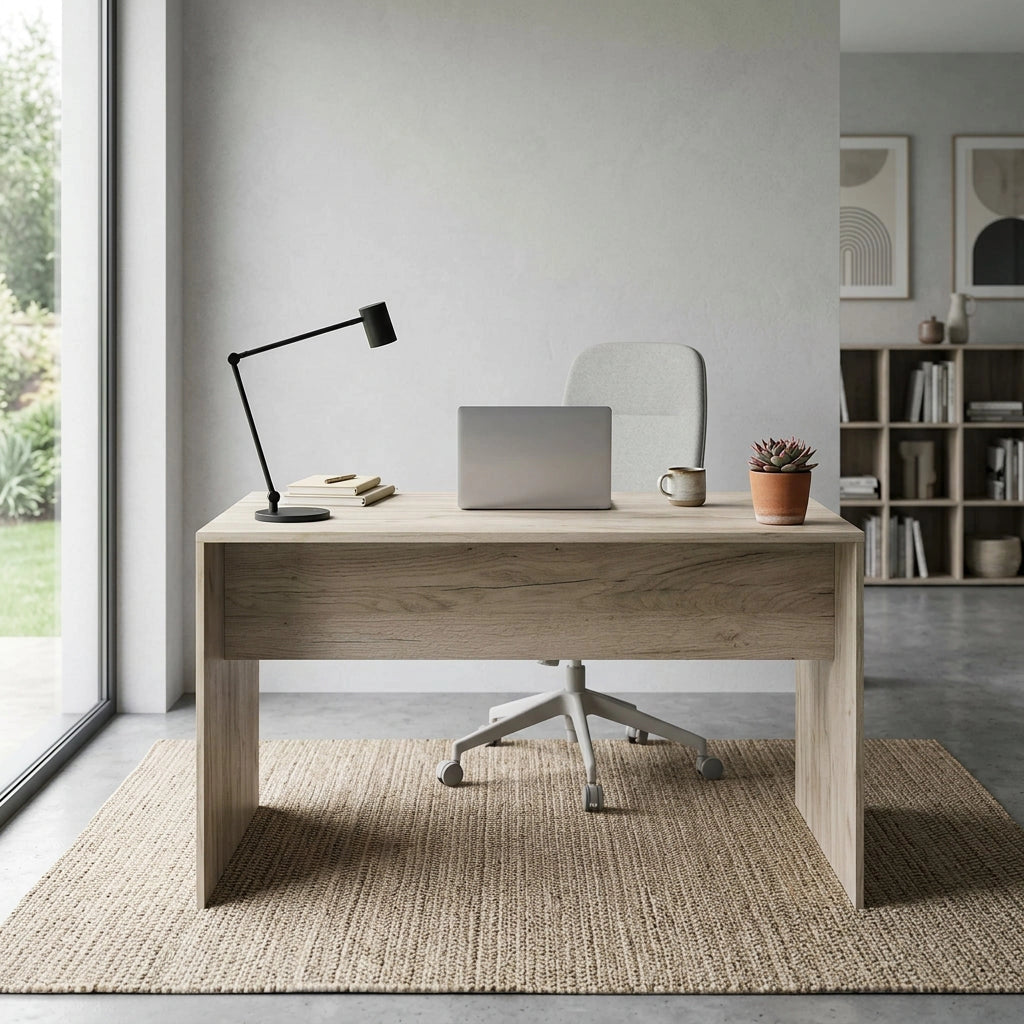 Scrivania Moderna effetto Legno in Legno Composito cm 135x74x67 - WINSTON