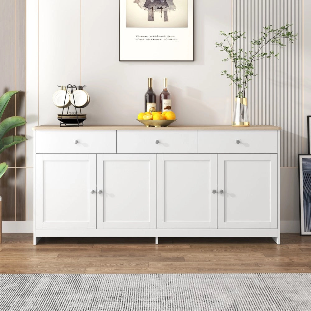 Credenza 4 Ante 3 Cassetti Legno Bianco ¨C MINIMAL ¨C Soggiorno/Sala da Pranzo