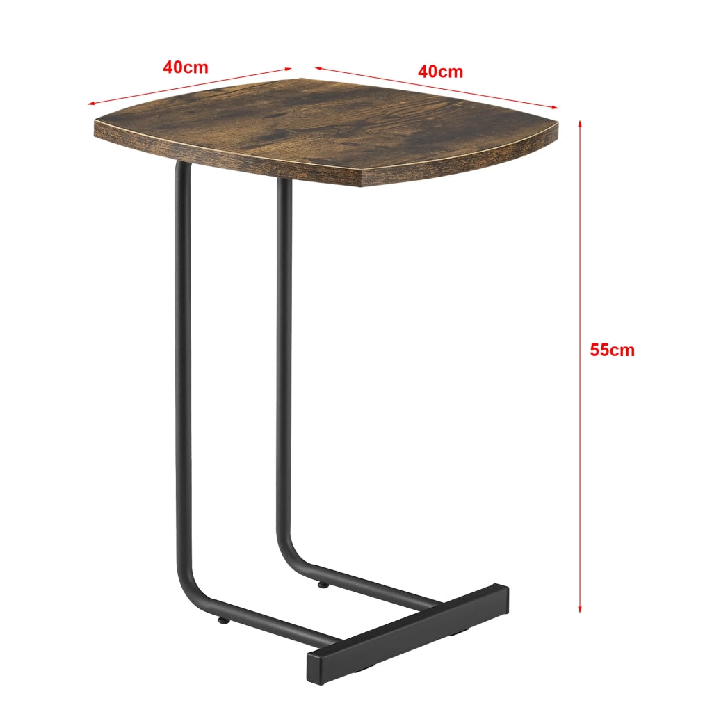 Tavolino laterale 55 x 40 x 40 cm effetto legno scuro 03_0008668