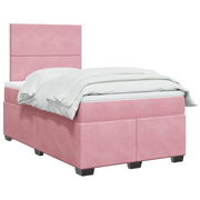 vidaXL Giroletto a Molle con Materasso Rosa 120x190 cm in Velluto