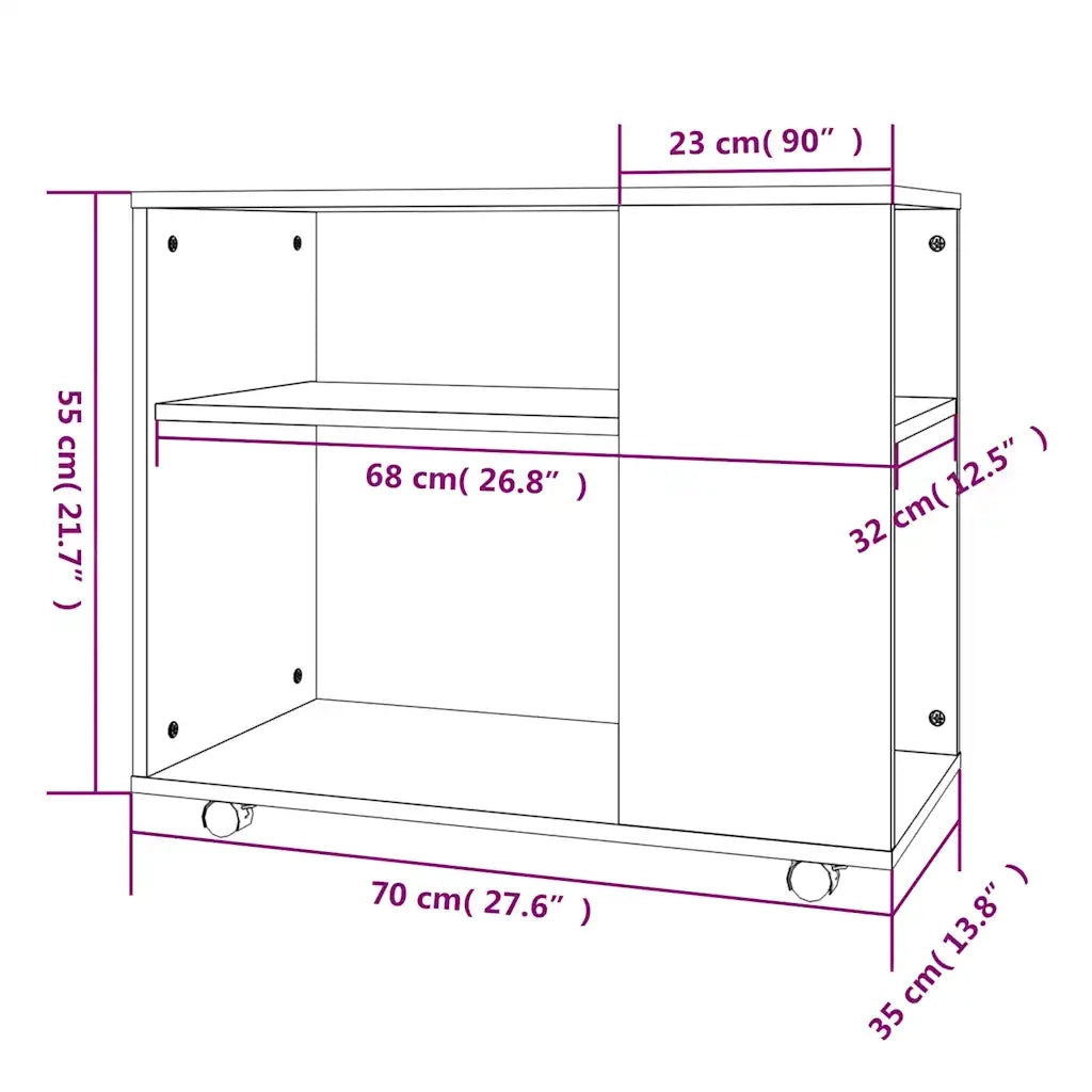 Tavolino da Salotto Grigio Sonoma 70x35x55 cm Legno Multistrato 815106