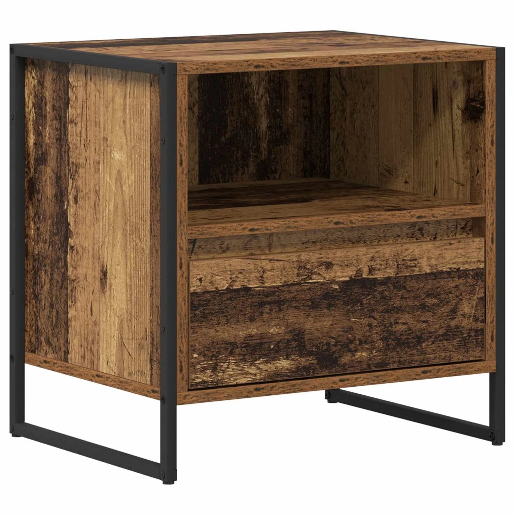 Comodino con cassetto 2 pz-Set di 2 Tavolino da notte Legno vecchio 50 x 39,5 x 50 cm