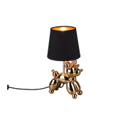 Lampada Tavolo Bajour con Cane Argento Paralume Nero oro Bello GD Trio