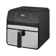 Friggitrice ad Aria 6,5L Digitale XL con Display LED Touch, 8 Programmi Automatici, Temperatura Regolabile fino a 200°C, Cestello Antiaderente, 1800W, Nero/Inox 6.5 Litri - Nero
