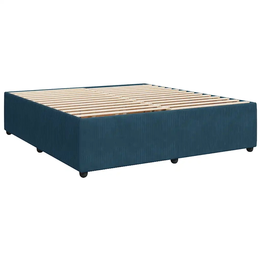 Giroletto a Molle con Materasso Blu 200x200 cm in Velluto 3294740