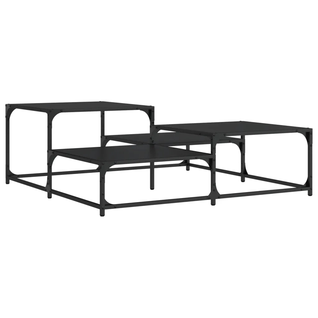 Tavolino da Salotto Nero 107x107x40 cm in Legno Multistrato 837752