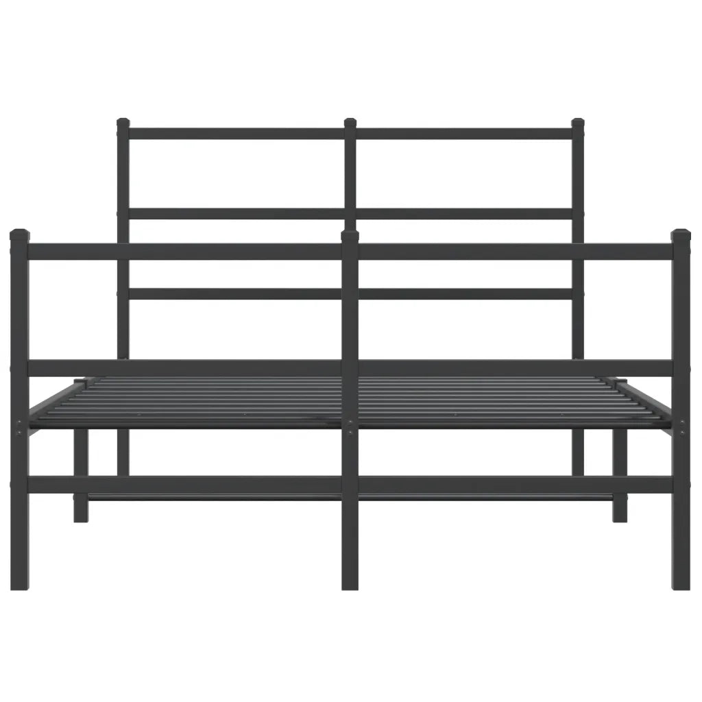 Giroletto con Testiera e Pediera Metallo Nero 120x190 cm 355380