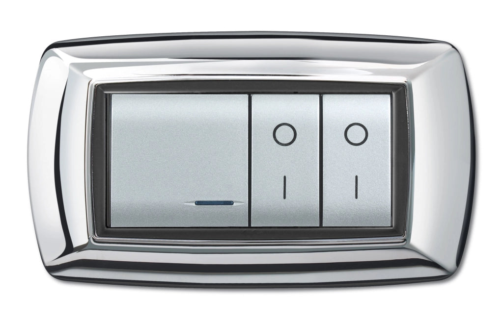 PLACCA LIFE LIVING PLAST CROMO 4P- ELETTROCANALI- 1,0 pz