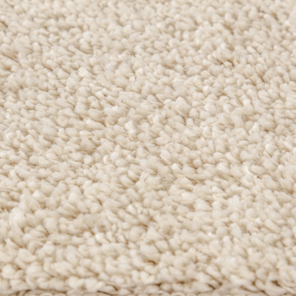Tappeto Shaggy a Pelo Alto Panna 160x160 cm PP