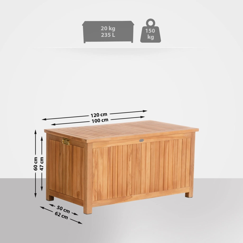 Cassetta da giardino in teak Odessa 120X62X60