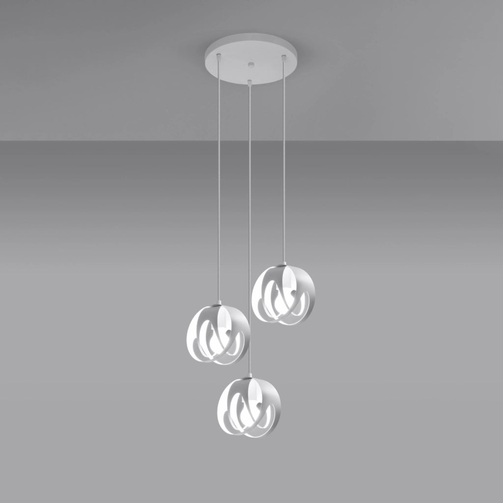 Lampadario sospeso rotondo bianco FINARA Pure Lume 3xE27