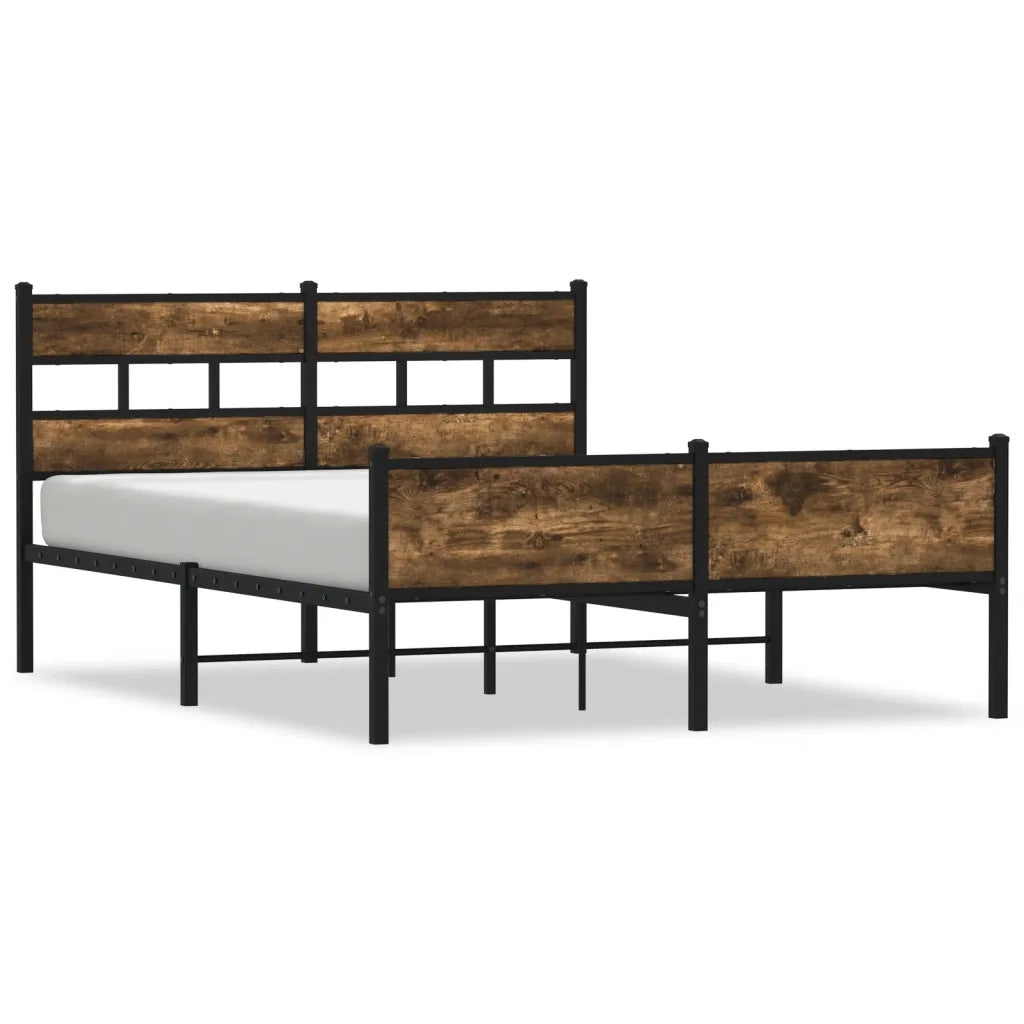 vidaXL Giroletto senza Materasso Rovere Fumo 137x190 cm in Truciolato