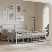 vidaXL Giroletto con Testiera e Pediera Metallo Bianco 183x213 cm