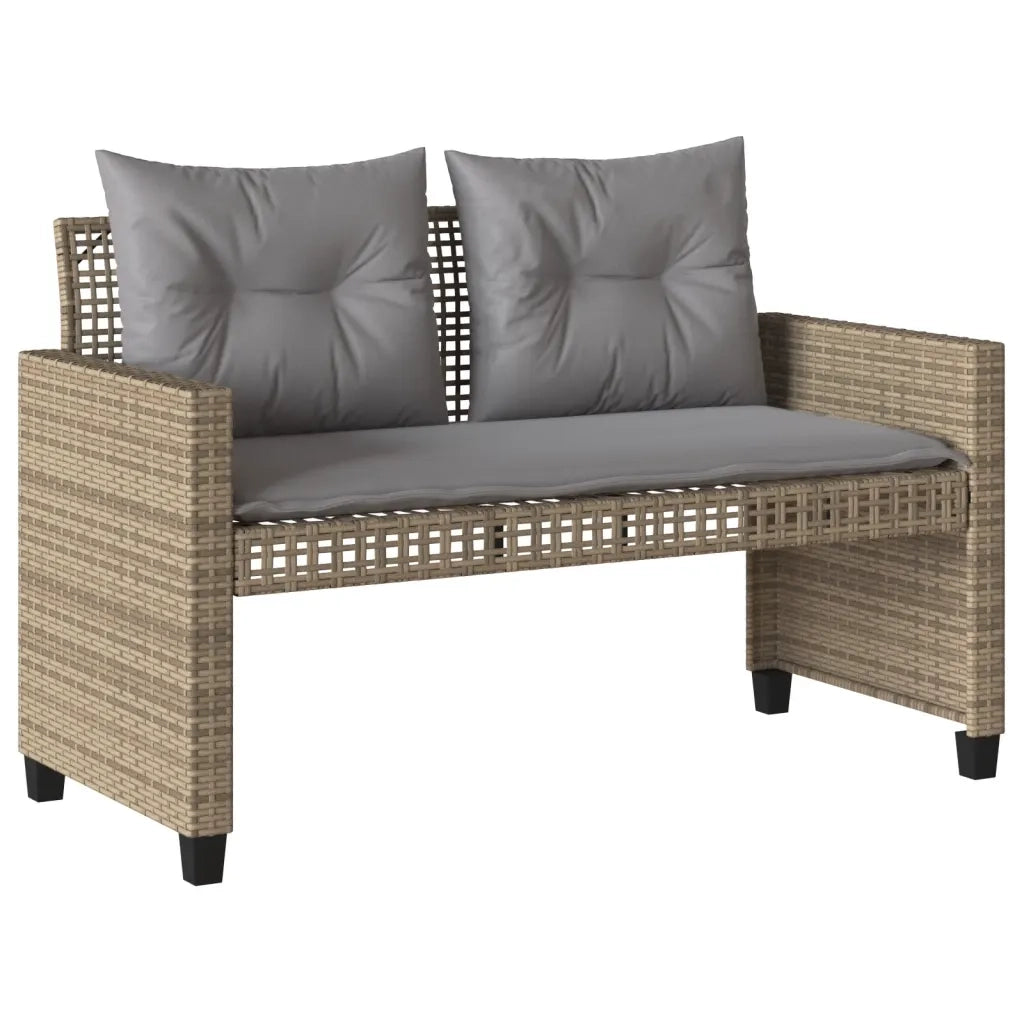 Set Divano da Giardino 4 pz con Cuscini Beige Polyrattan Vetro 368137