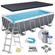 Bestway Piscina Fuori Terra 488x244x122 cm Steel Pro Max con Pompa Scaletta e Telo