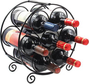 Supporto vino per 7 bottiglie, houder di vino libero, supporto vino, standard vino, houder di vino, pannello di conservazione vino, supporto bottiglie per piano di lavoro, nero