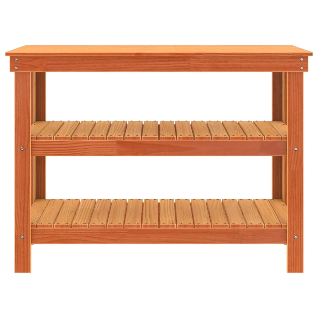 Banco da lavoro con lo scaffale Cera marrone 110,5 x 50 x 80 cm 865377