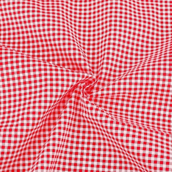 Tavolo con tovaglia rossa a motivi vintage Vichy - 2 x 1,6 m - tessuto in poliestere - progetti di fai da te - applicazioni creative