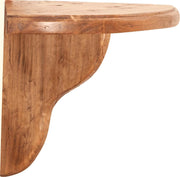 Biscottini Mensola angolare da parete in legno massello di tiglio finitura naturale L28xPR40xH30 cm Made in Italy