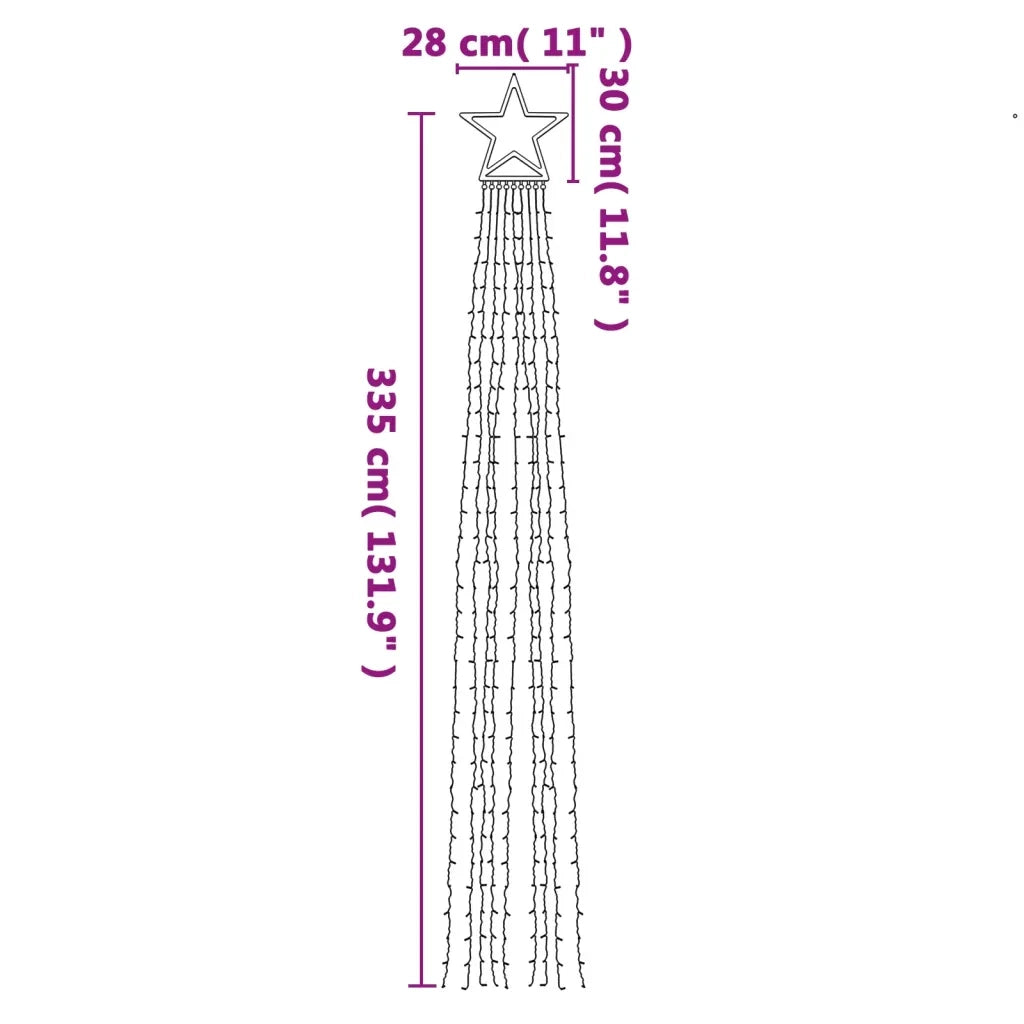 Illuminazione per Albero di Natale 320 LED Blu 375 cm CFW9474265
