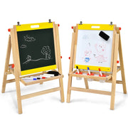 Cavalletto da disegno per bambini 3 in 1 altezza regolabile 79-104 cm design stabile e pieghevole atmosfera creativa legno di pino giallo 20_0011428