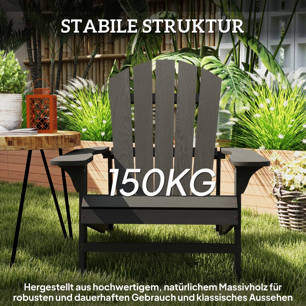 Sedia Adirondack ¨C zephmum ¨C Legno, Giardino, 89x101x97 cm