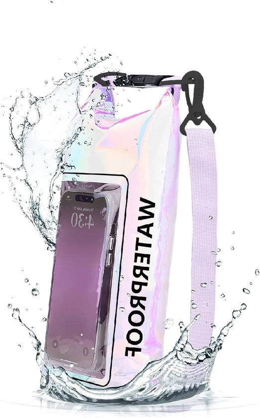 Zak da Bagno 2L con Cinturino per Attività All'Aperto - Tasca Impermeabile per Telefono Mobile - Borsa PVC Translucida per Piscina Spiaggia Sci Vela.