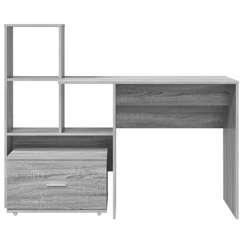vidaXL Scrivania Grigio sonoma 131.5 x 50 x 106.5 cm Legno multistrato