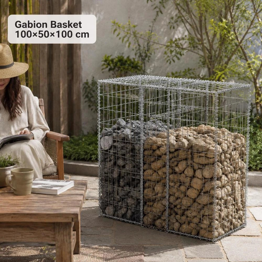Gabion Basket Steel 100x50x100 Cm