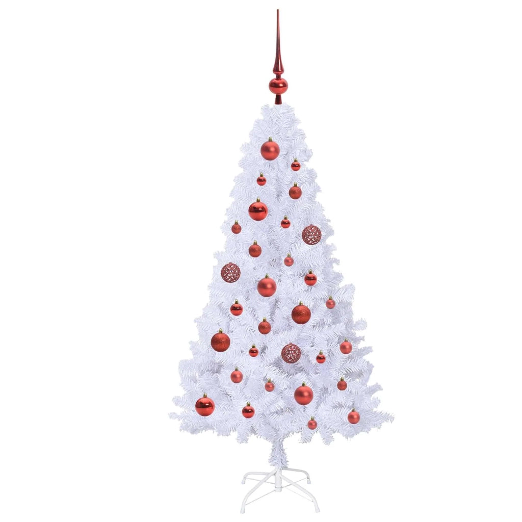 Albero di Natale | Decorazioni natalizie artificiale Bianco 120 cm PVC e Acciaio