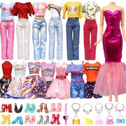 Set di accessori per bambole da 28 pezzi - Abbigliamento e accessori - Scarpe - Cura personale - Manufatto a mano - Cotone di alta qualità - Abbigliamento per bambole